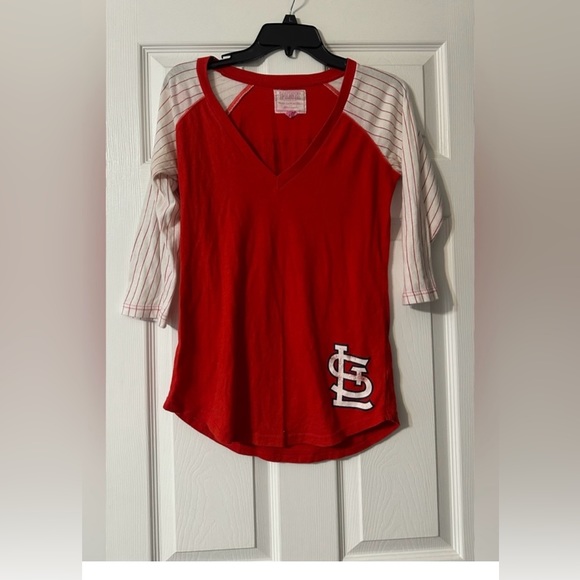 Pink Victoria Secret St. Louis Cardinals Pinstripe shirt is a size small - Picture 1 of 3